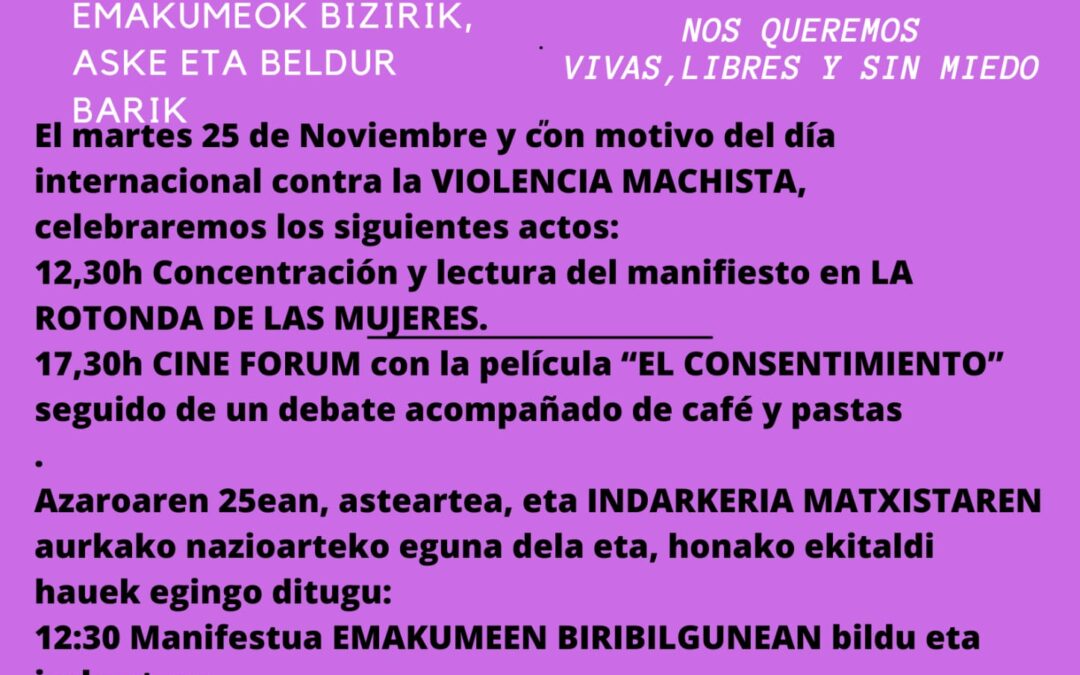 A-25 INDARKERIA MATXISTAREN AURKAKO NAZIOARTEKO EGUNA
